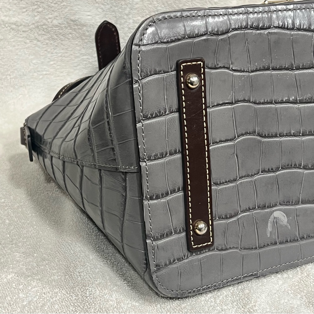 Dooney and Bourke Leather Croc Embossed Domed Satchel, J16666037 - Picture 8 of 16